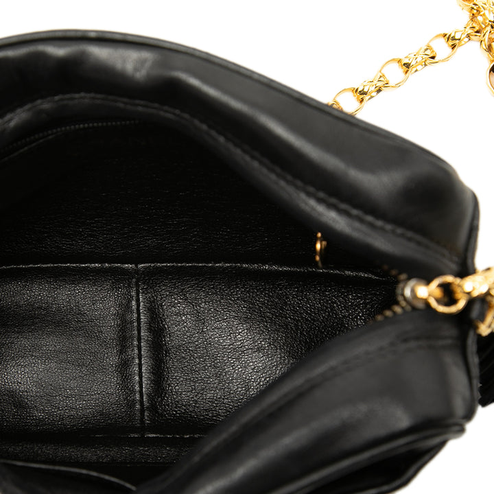 Chanel CC Vertical Matelassé Cuir d’agneau Pompon Sac caméra
