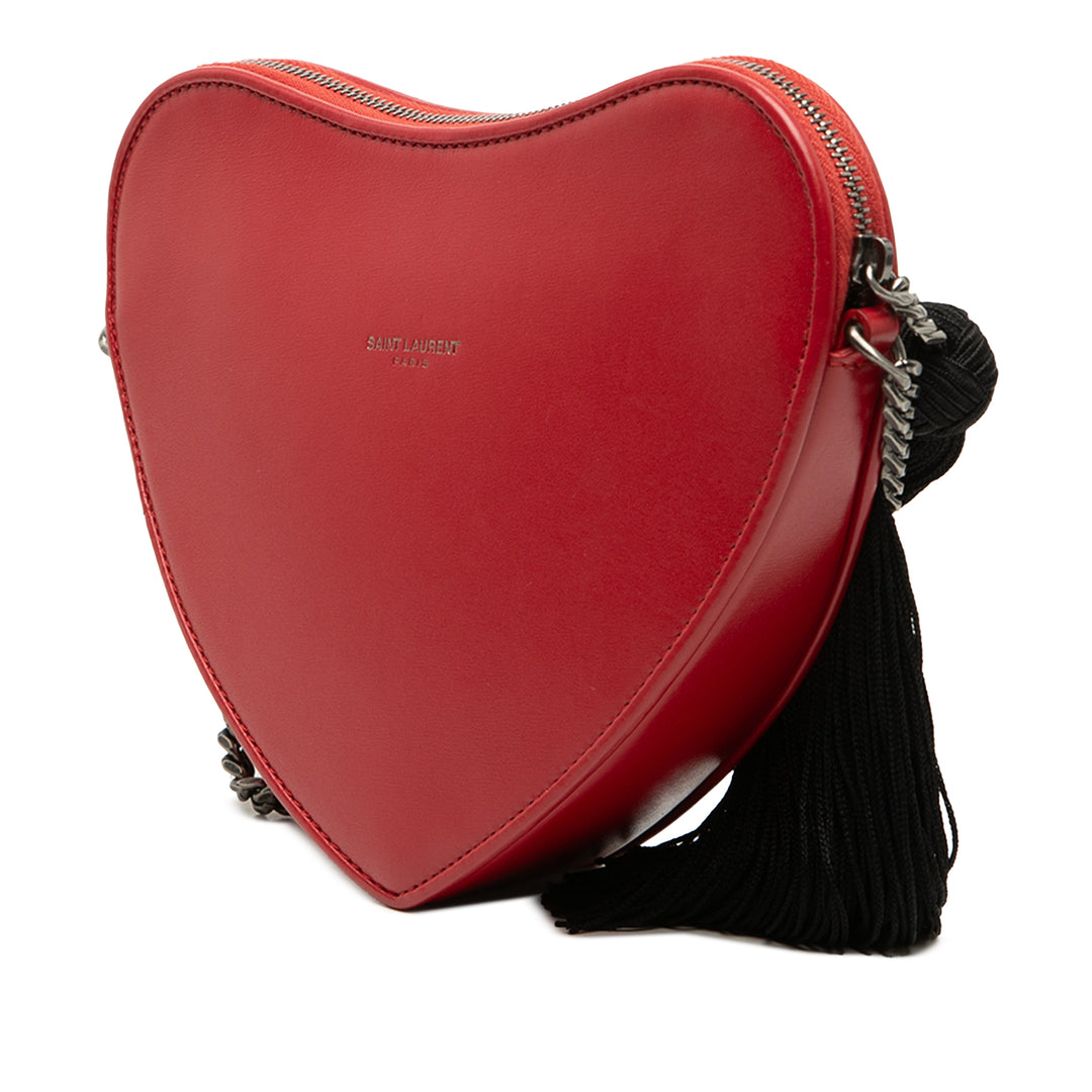Saint Laurent Cuir de veau Monogram Sac Coeur Pompon Sac porté croisé