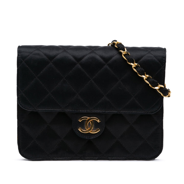 Chanel Mini Square Matelassé Satin Simple rabat