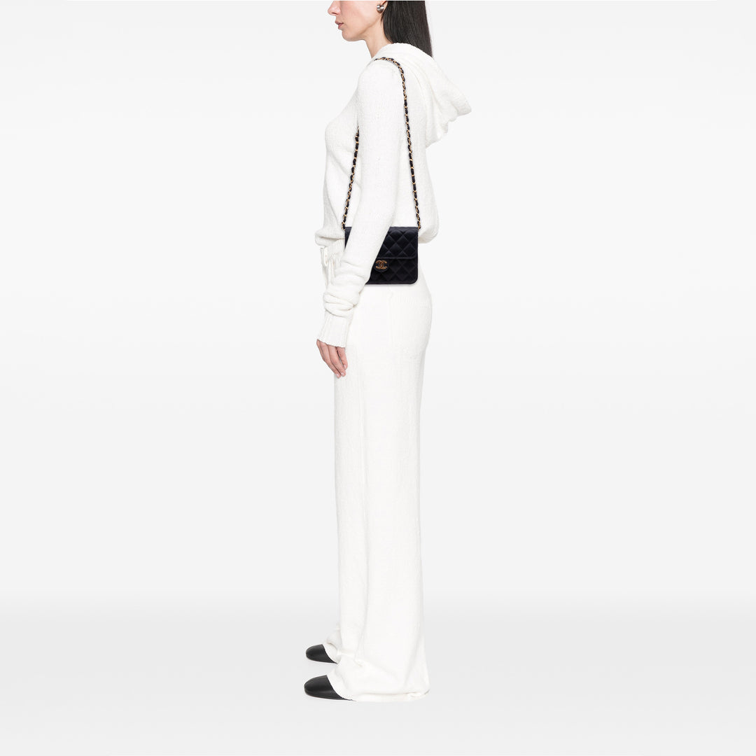 Chanel Mini Square Matelassé Satin Simple rabat