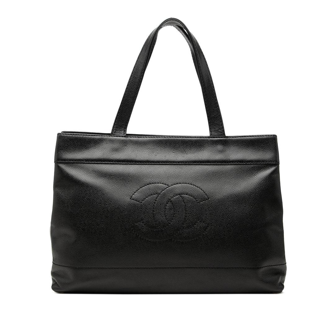 Chanel CC Cabas Cuir caviar Noir – vue principale – GABY PARIS