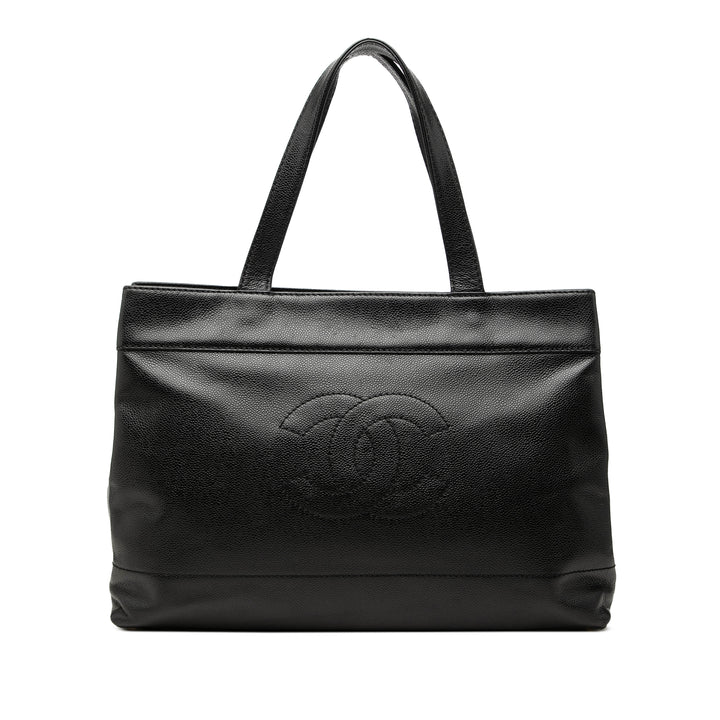 Chanel CC Cabas Cuir caviar Noir – vue principale – GABY PARIS