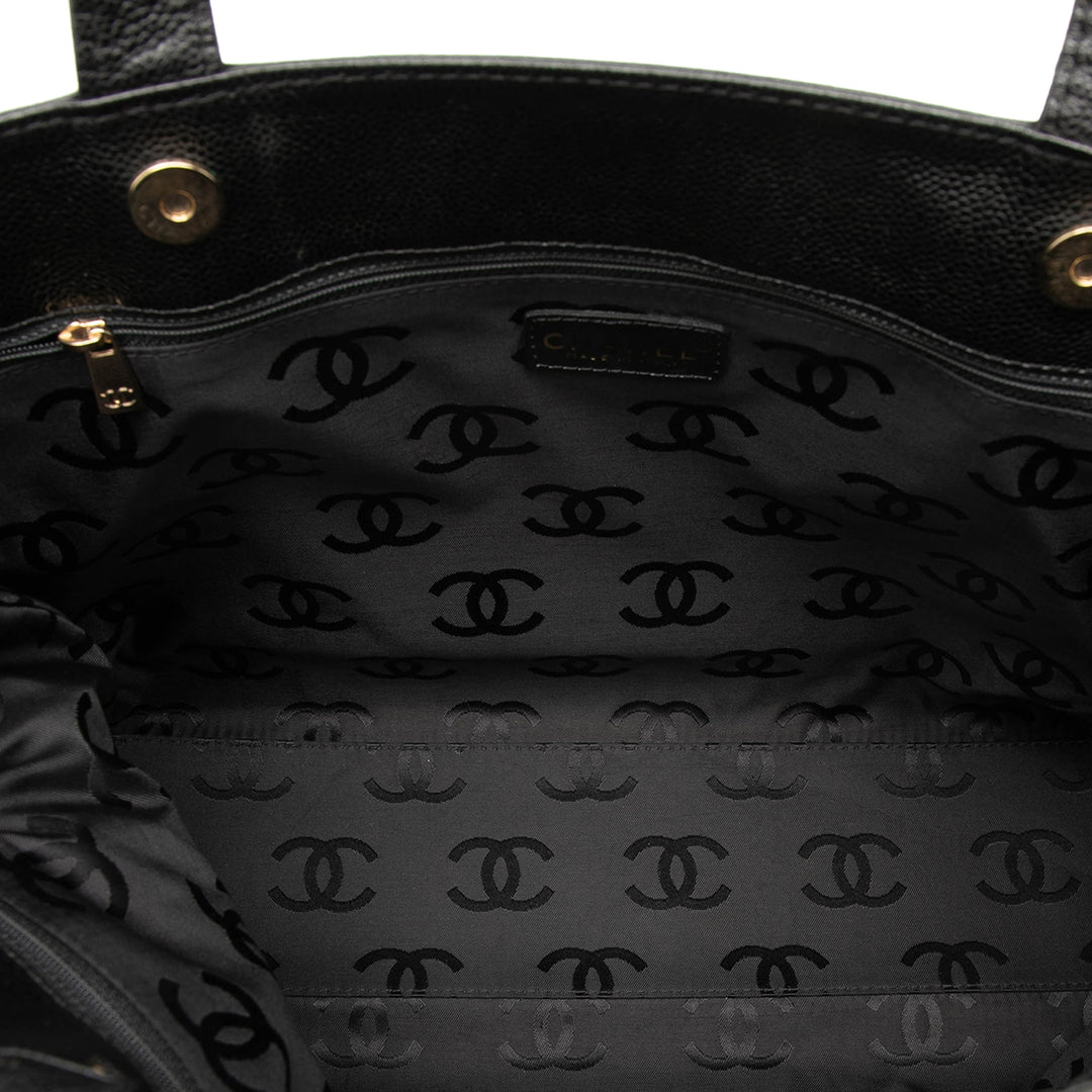 Chanel CC Cabas Cuir caviar Noir – vue 4 – GABY PARIS