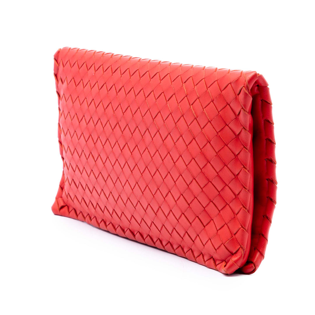 Intrecciato Turn Lock Pochette nappa Rouge