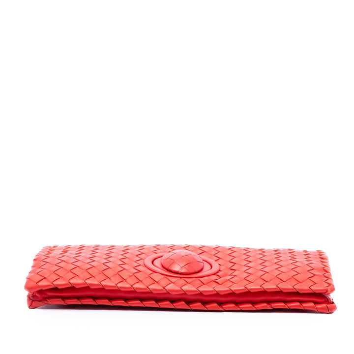 Intrecciato Turn Lock Pochette nappa Rouge