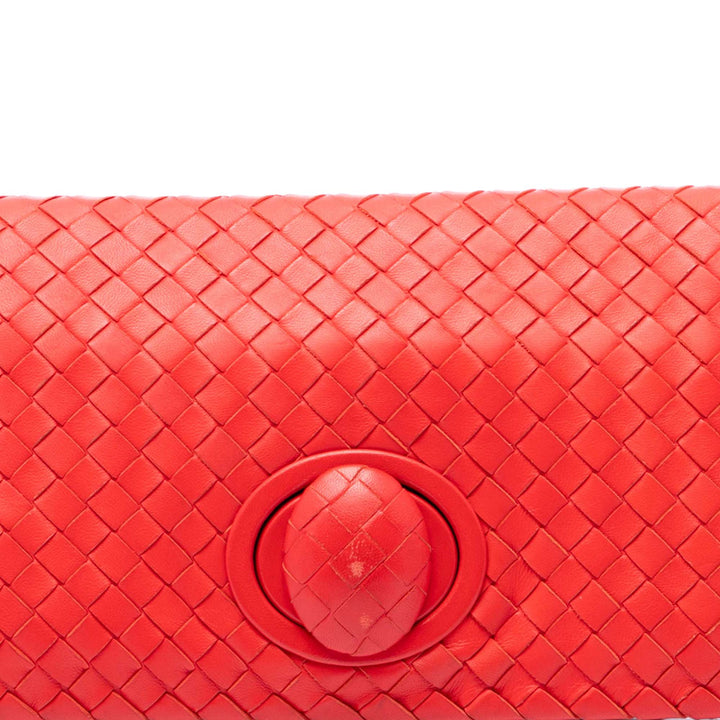 Intrecciato Turn Lock Pochette nappa Rouge