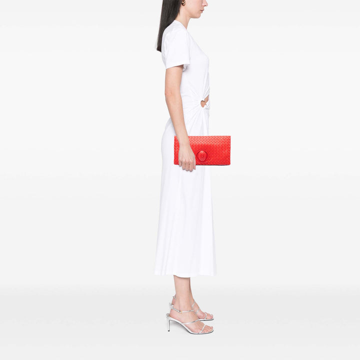 Intrecciato Turn Lock Pochette nappa Rouge