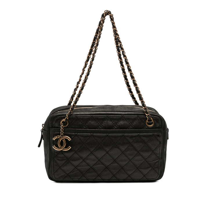 Chanel CC Iridescent Cuir d’agneau et Matelassé Cuir de veau Chain Sac bandoulière
