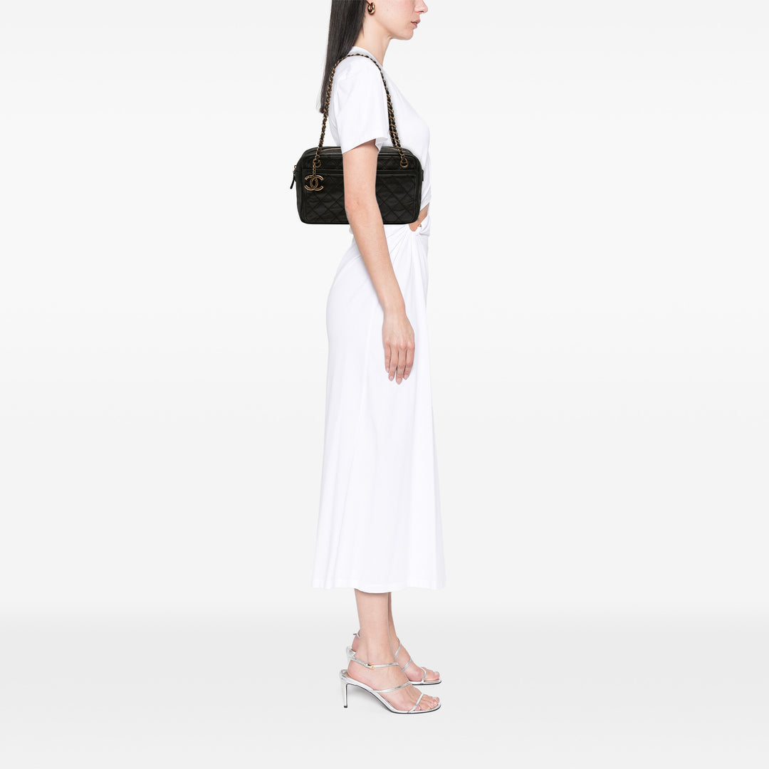 Chanel CC Iridescent Cuir d’agneau et Matelassé Cuir de veau Chain Sac bandoulière