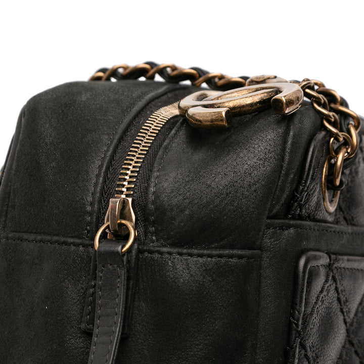 Chanel CC Iridescent Cuir d’agneau et Matelassé Cuir de veau Chain Sac bandoulière