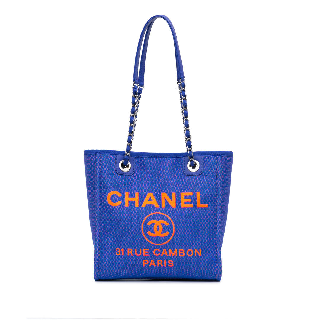 Mini Canvas Deauville Tote Blue - Gaby Paris