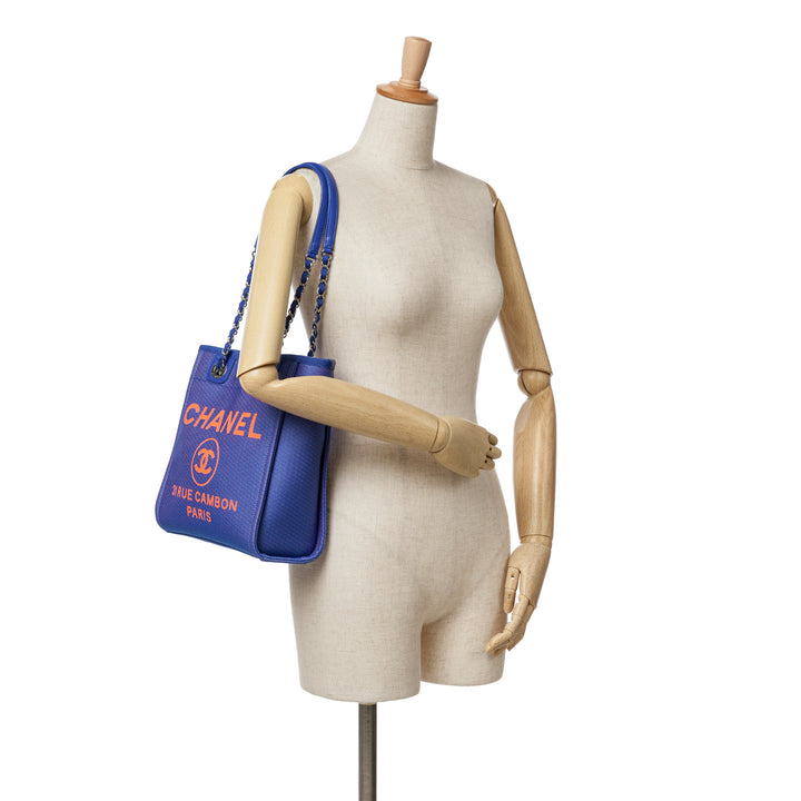 Mini Canvas Deauville Tote Blue - Gaby Paris