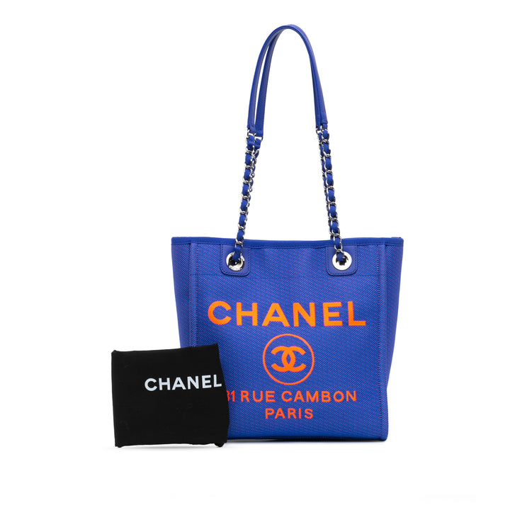 Mini Canvas Deauville Tote Blue - Gaby Paris