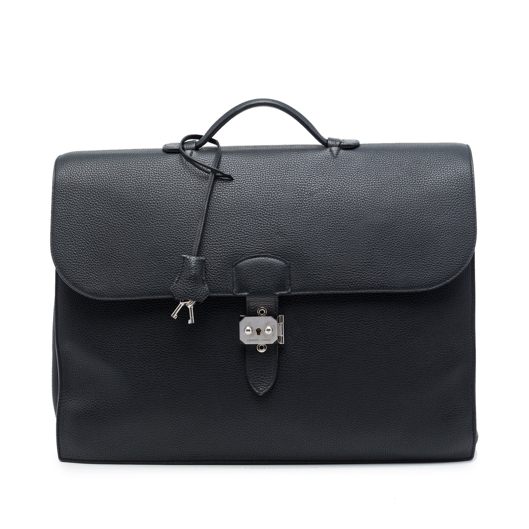 Hermès Porte-documents a Depeches 41 Togo Noir – vue principale – GABY PARIS