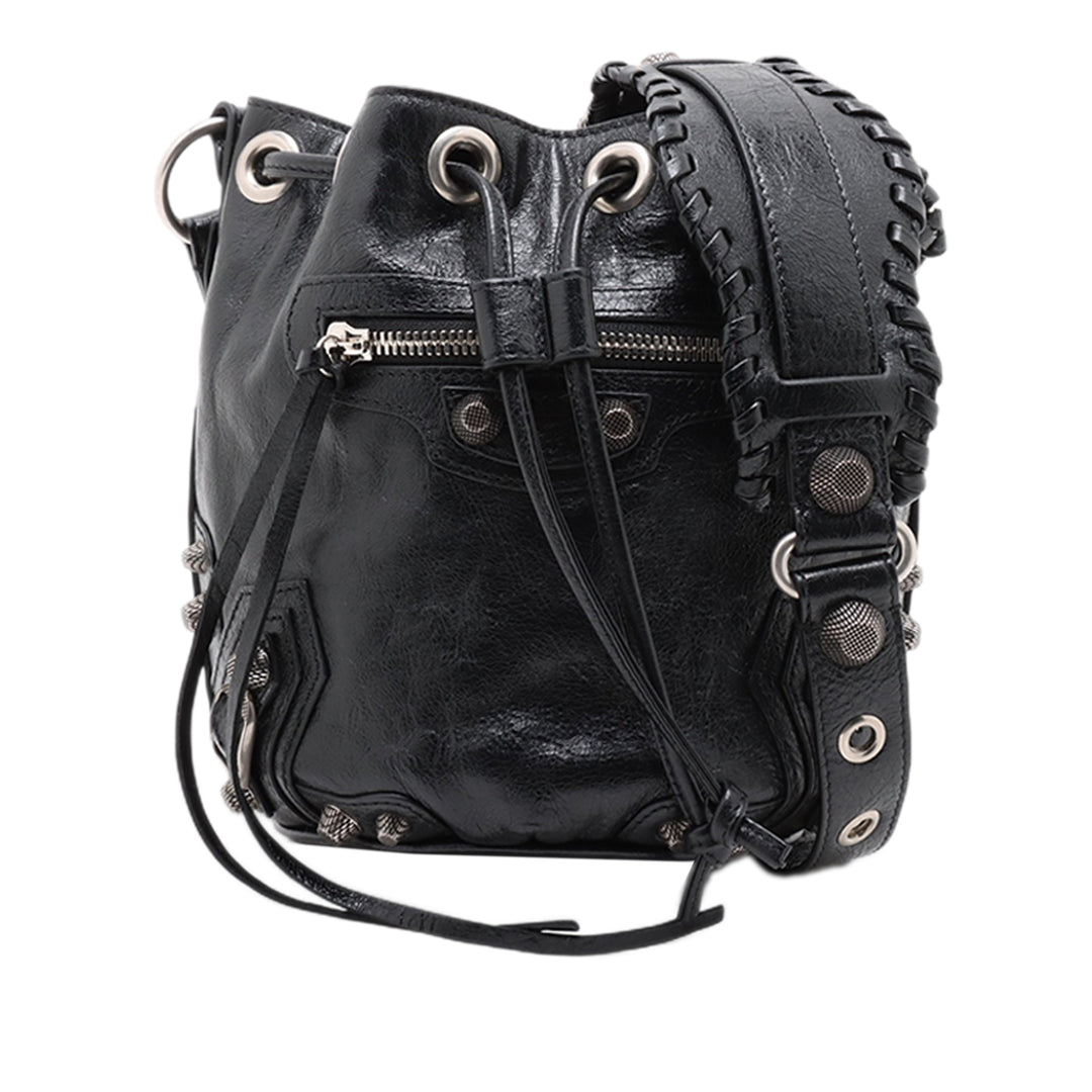 Balenciaga Sac seau Le Cagole XS Cuir d'agneau Noir – vue principale – GABY PARIS