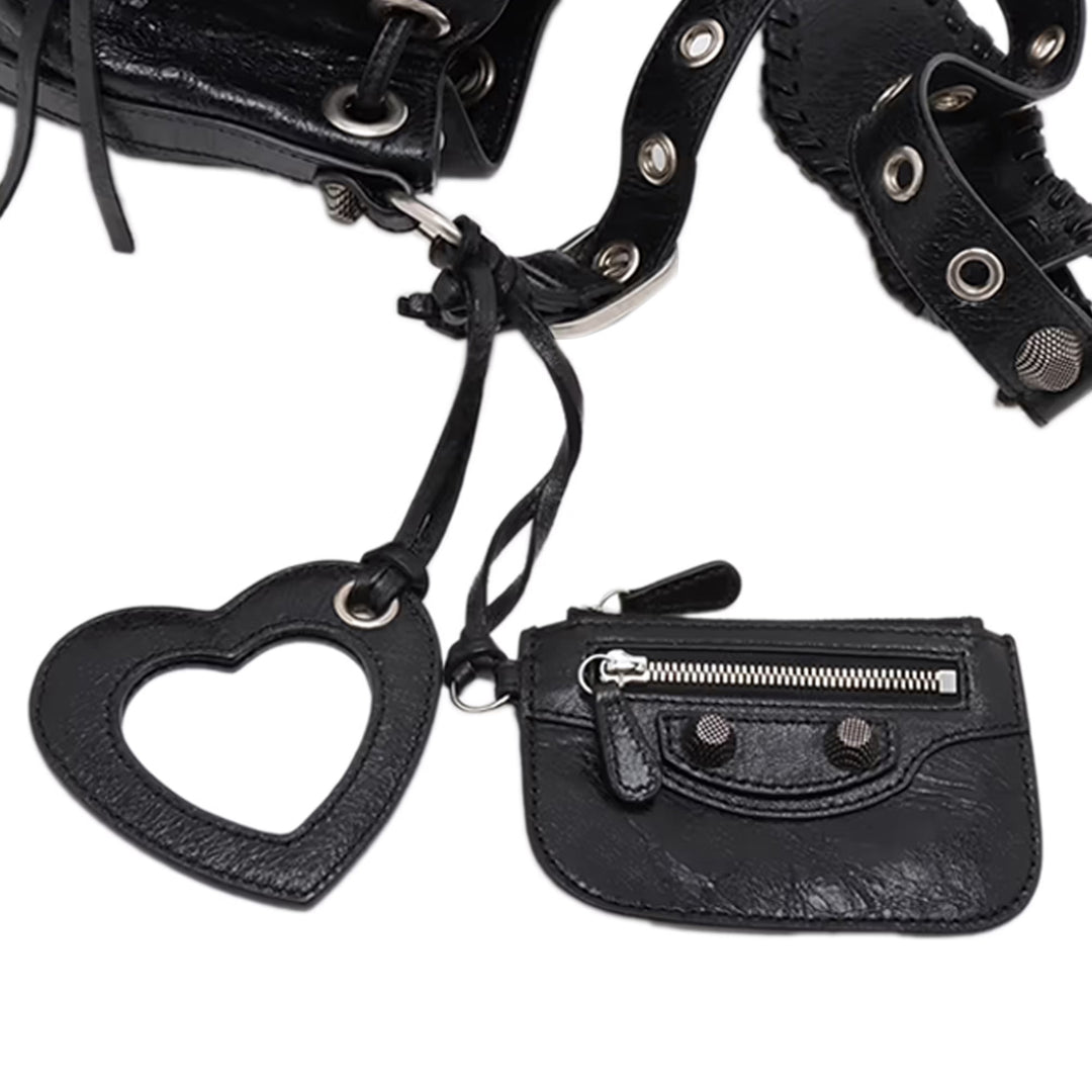 Balenciaga Sac seau Le Cagole XS Cuir d'agneau Noir – vue 11 – GABY PARIS