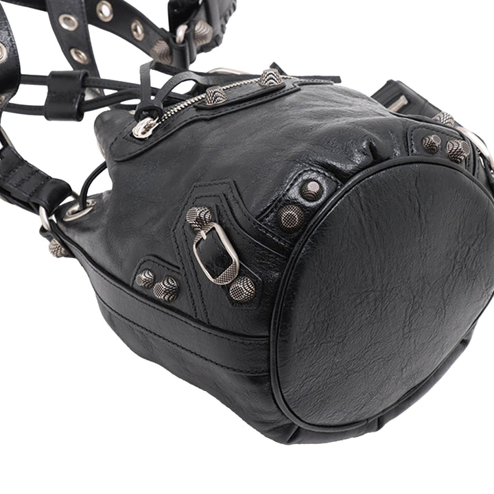 Balenciaga Sac seau Le Cagole XS Cuir d'agneau Noir – vue 3 – GABY PARIS