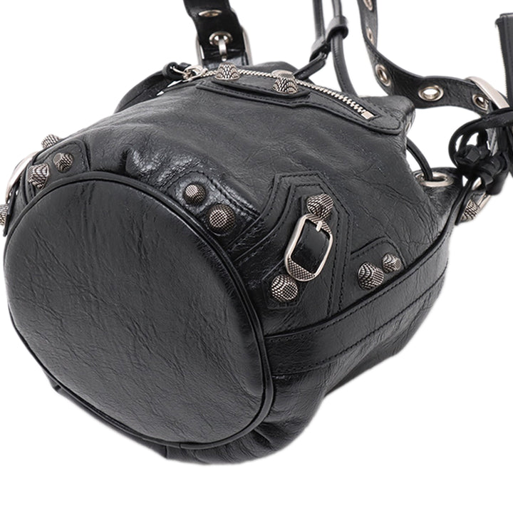 Balenciaga Sac seau Le Cagole XS Cuir d'agneau Noir – vue 4 – GABY PARIS