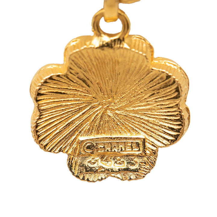 CC plaqué And Resin Clover Pendant Collier Doré