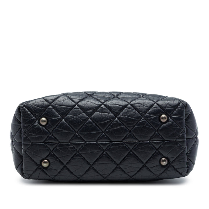 Chanel Matelassé vieilli Reissue 2.55 Cabas Cuir de veau Bleu – vue 3 – GABY PARIS