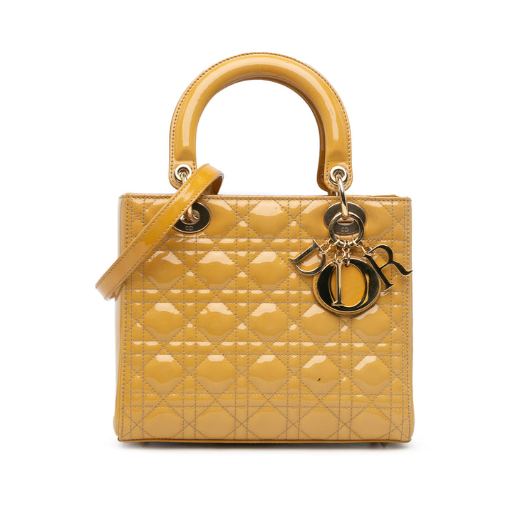 Medium Patent Cannage Lady Dior Brown - Gaby Paris