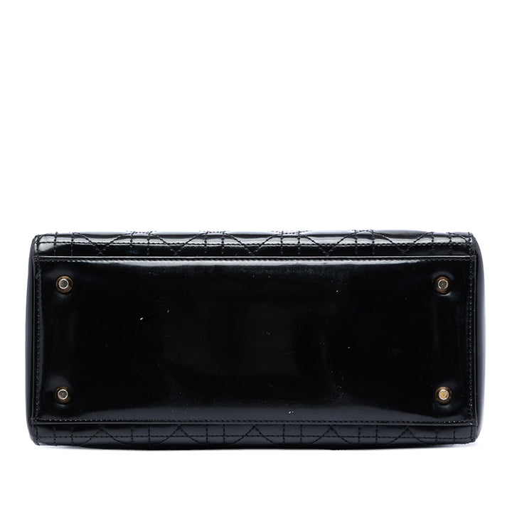 Dior Medium Cuir verni Cannage Lady Dior