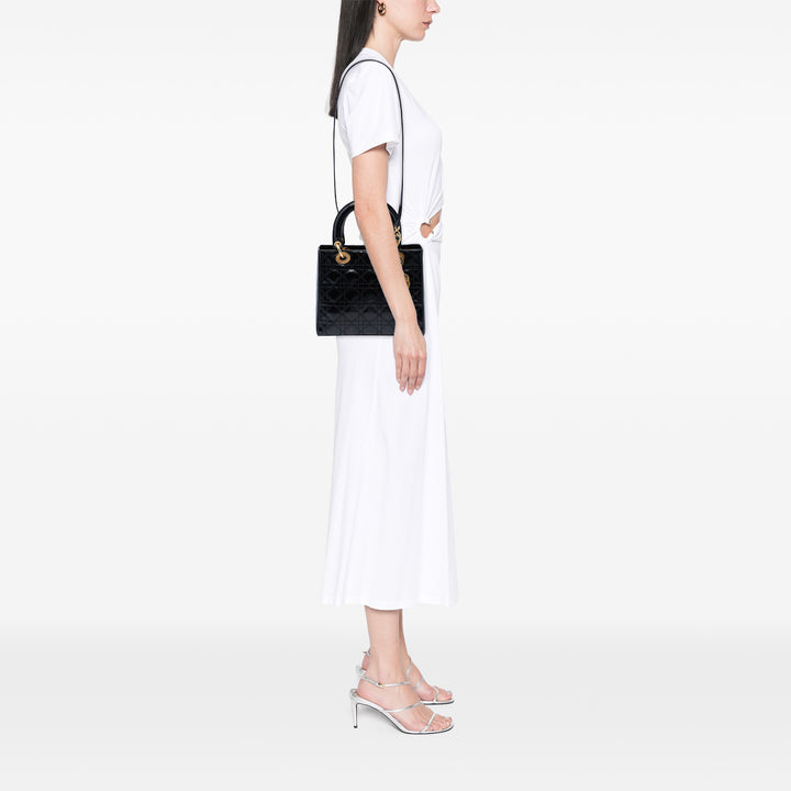 Dior Medium Cuir verni Cannage Lady Dior