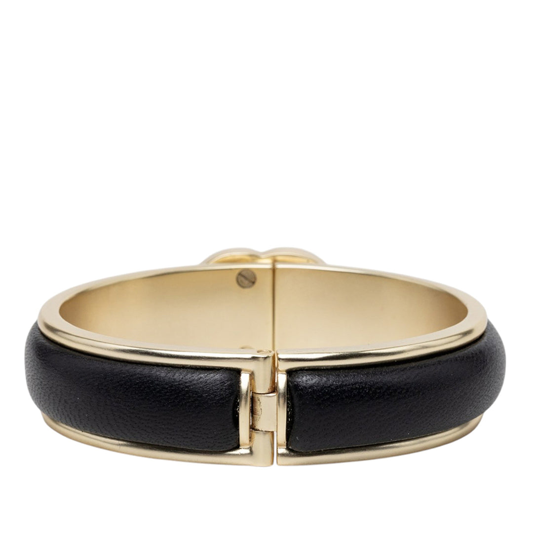 Chanel CC Cuir d’agneau et plaqué Turnlock Bangle