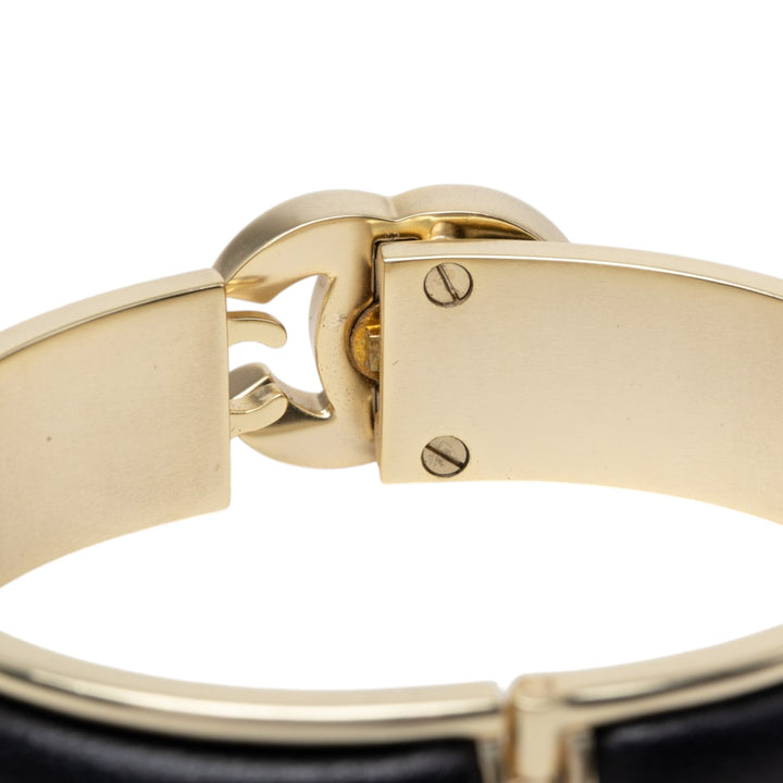 Chanel CC Cuir d’agneau et plaqué Turnlock Bangle