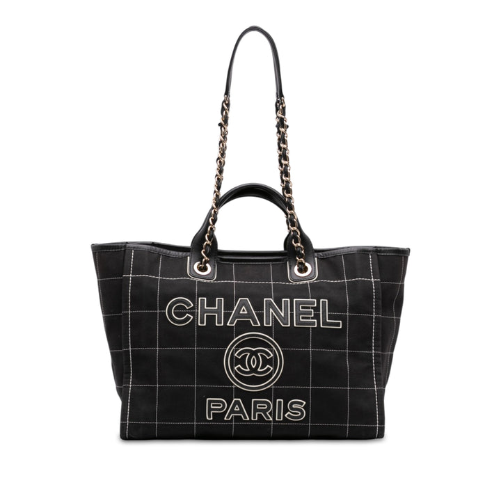 Chanel Carré Stitch Deauville Cabas Moyen Toile