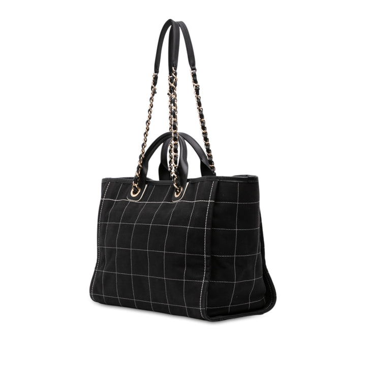 Chanel Carré Stitch Deauville Cabas Moyen Toile