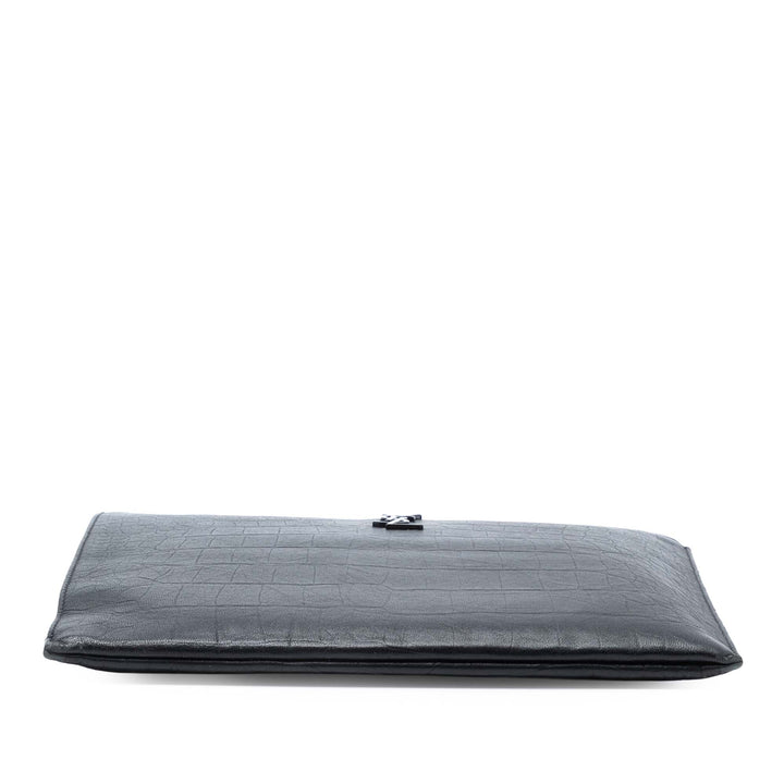 Saint Laurent Croc embossé Cuir Monogram Zip Pochette