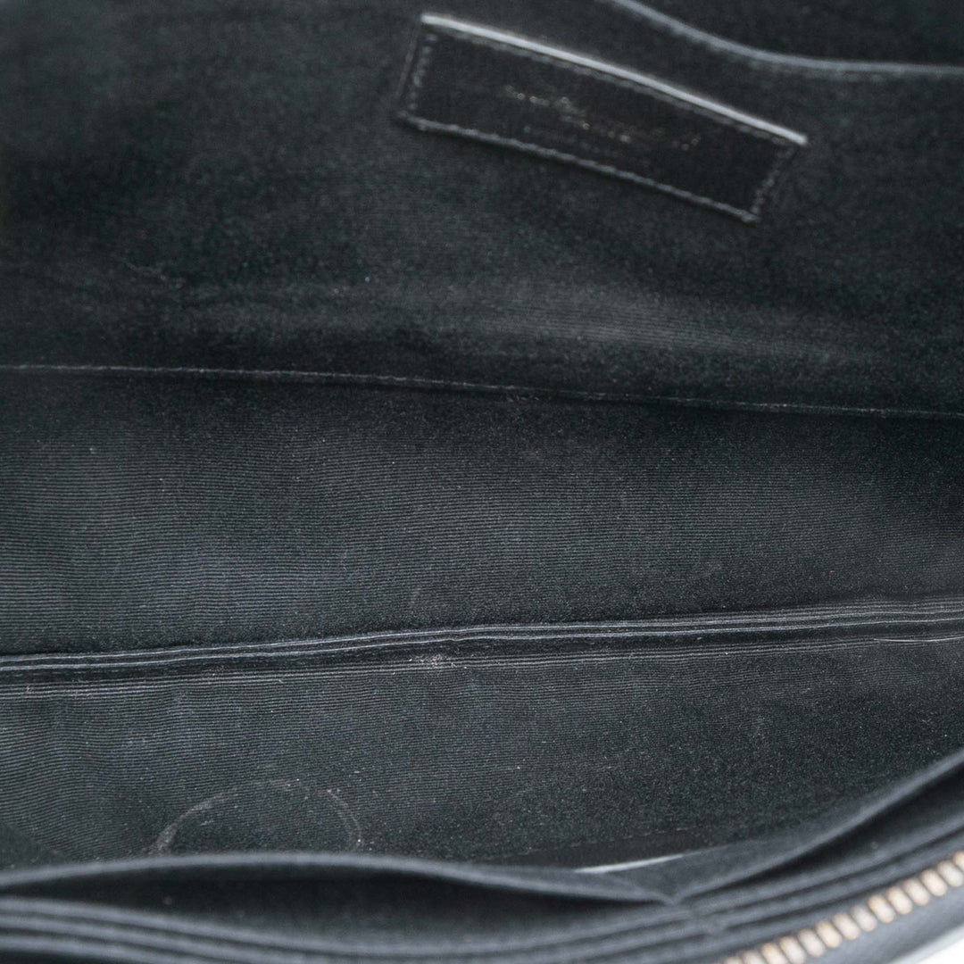Saint Laurent Croc embossé Cuir Monogram Zip Pochette