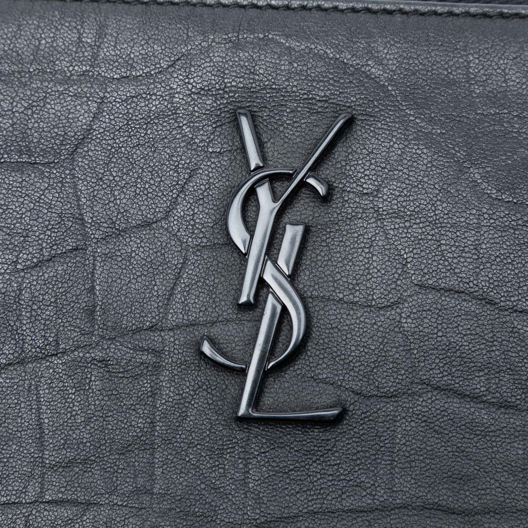 Saint Laurent Croc embossé Cuir Monogram Zip Pochette