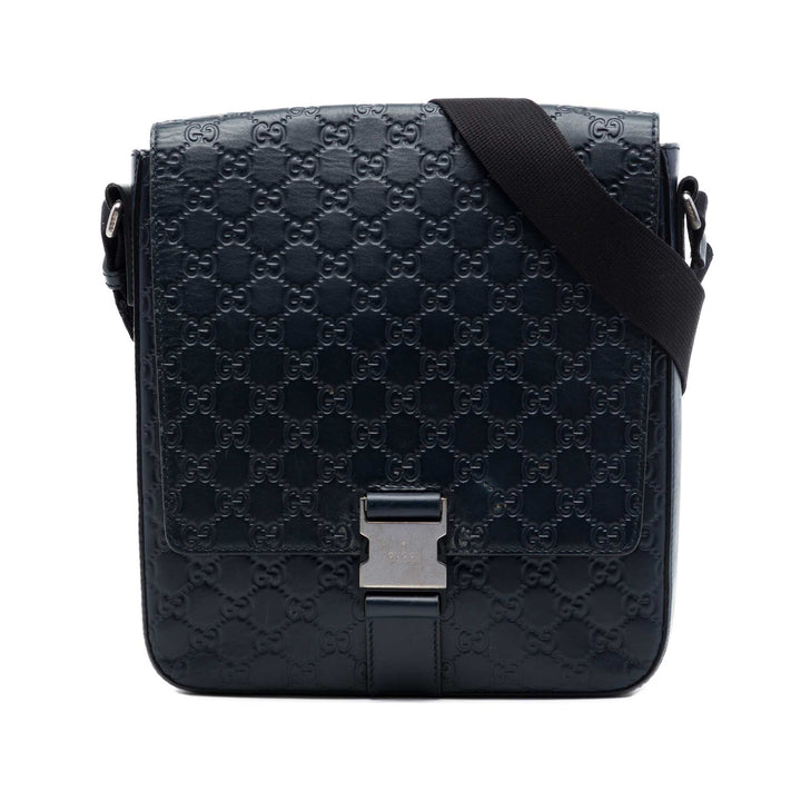 Guccissima à rabat Sac Messenger Bleu
