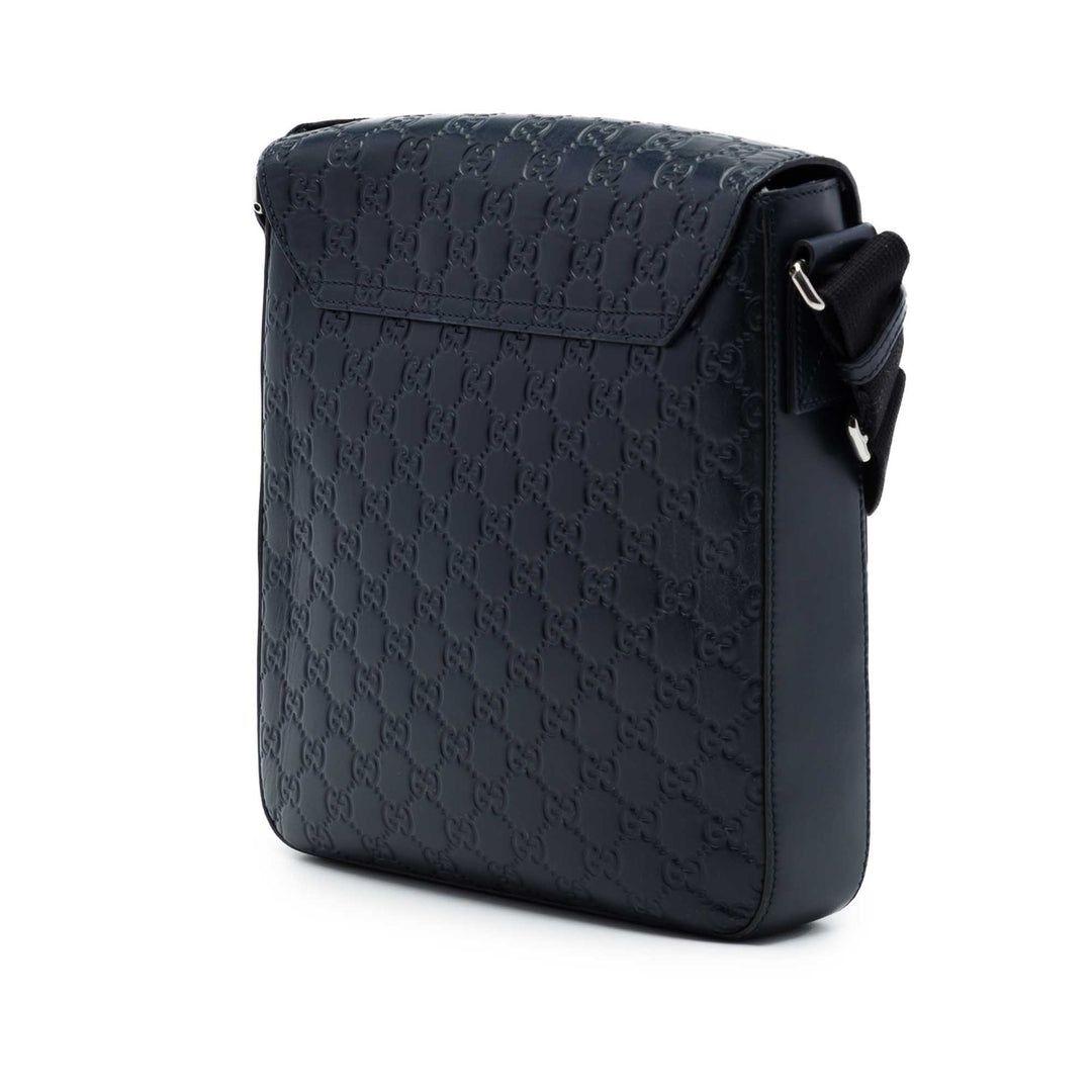Guccissima à rabat Sac Messenger Bleu