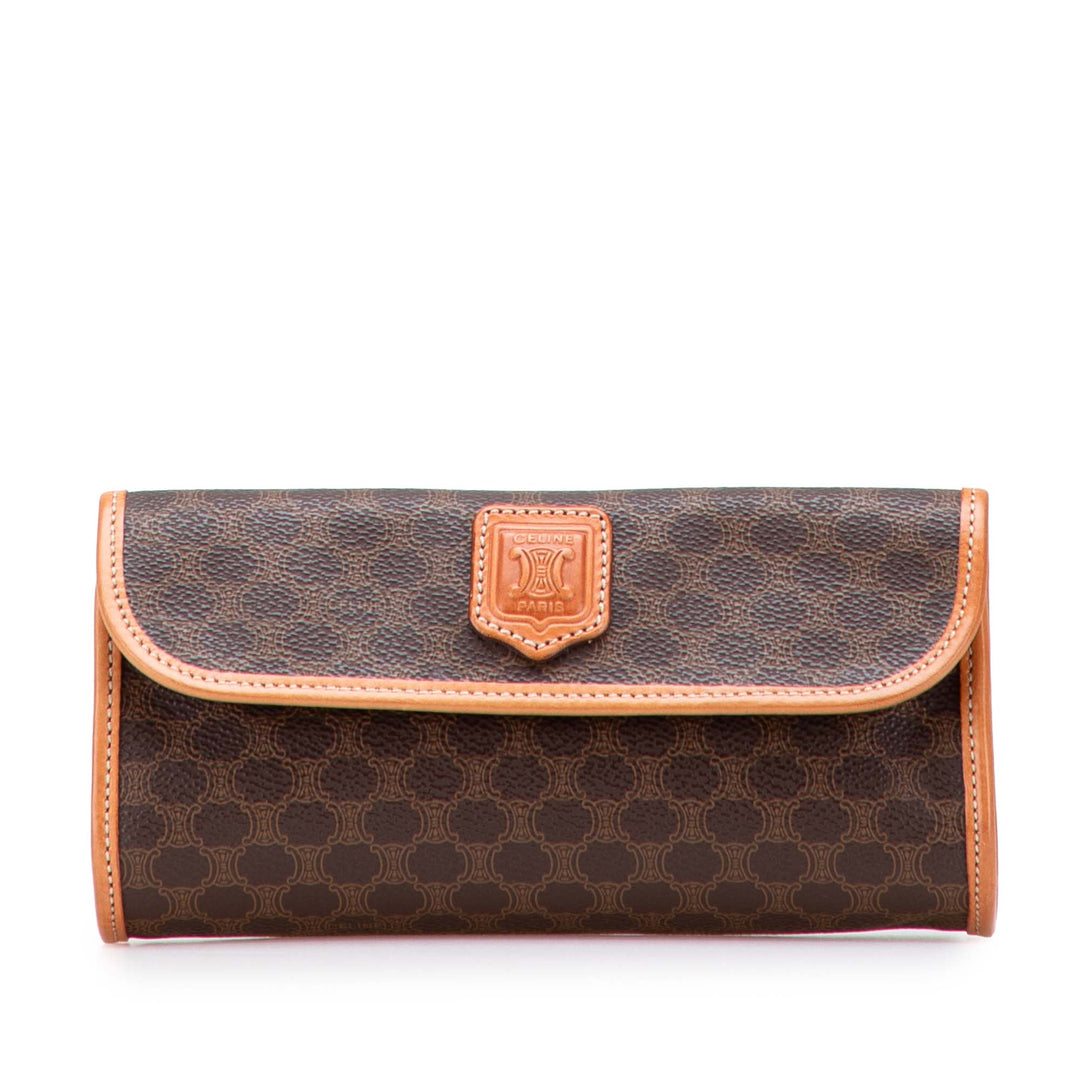 Macadam Coated Canvas Clutch Brown - Gaby Paris