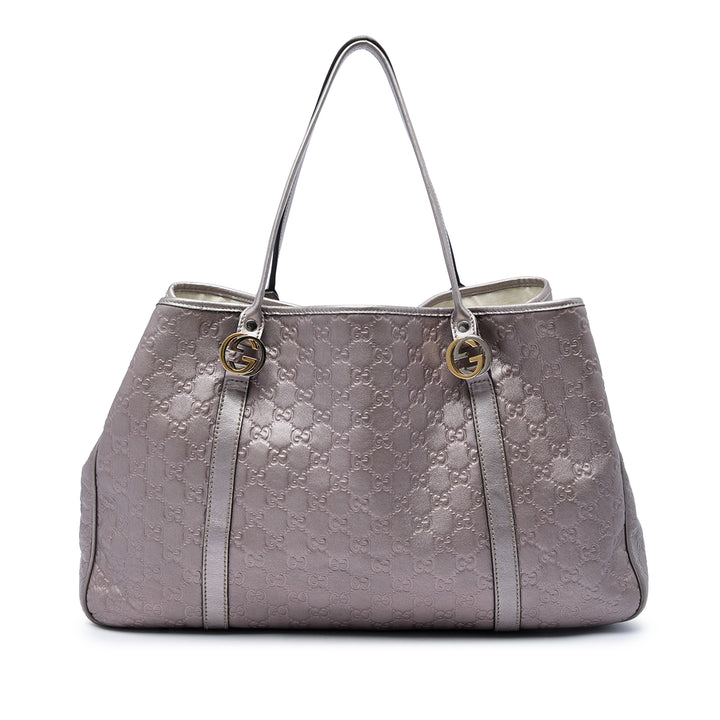 Métallisé Guccissima Twins Cabas Grand Violet