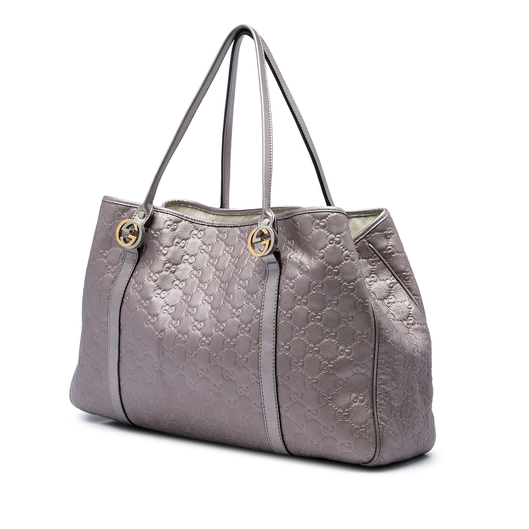 Métallisé Guccissima Twins Cabas Grand Violet
