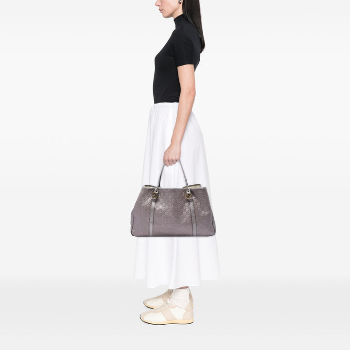 Métallisé Guccissima Twins Cabas Grand Violet