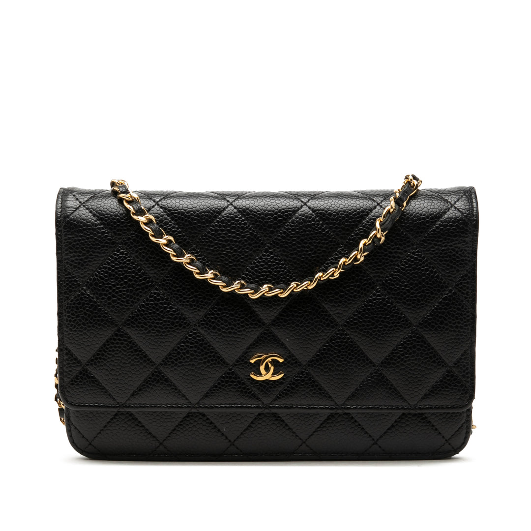 Chanel CC Matelassé Wallet on Chain Cuir caviar