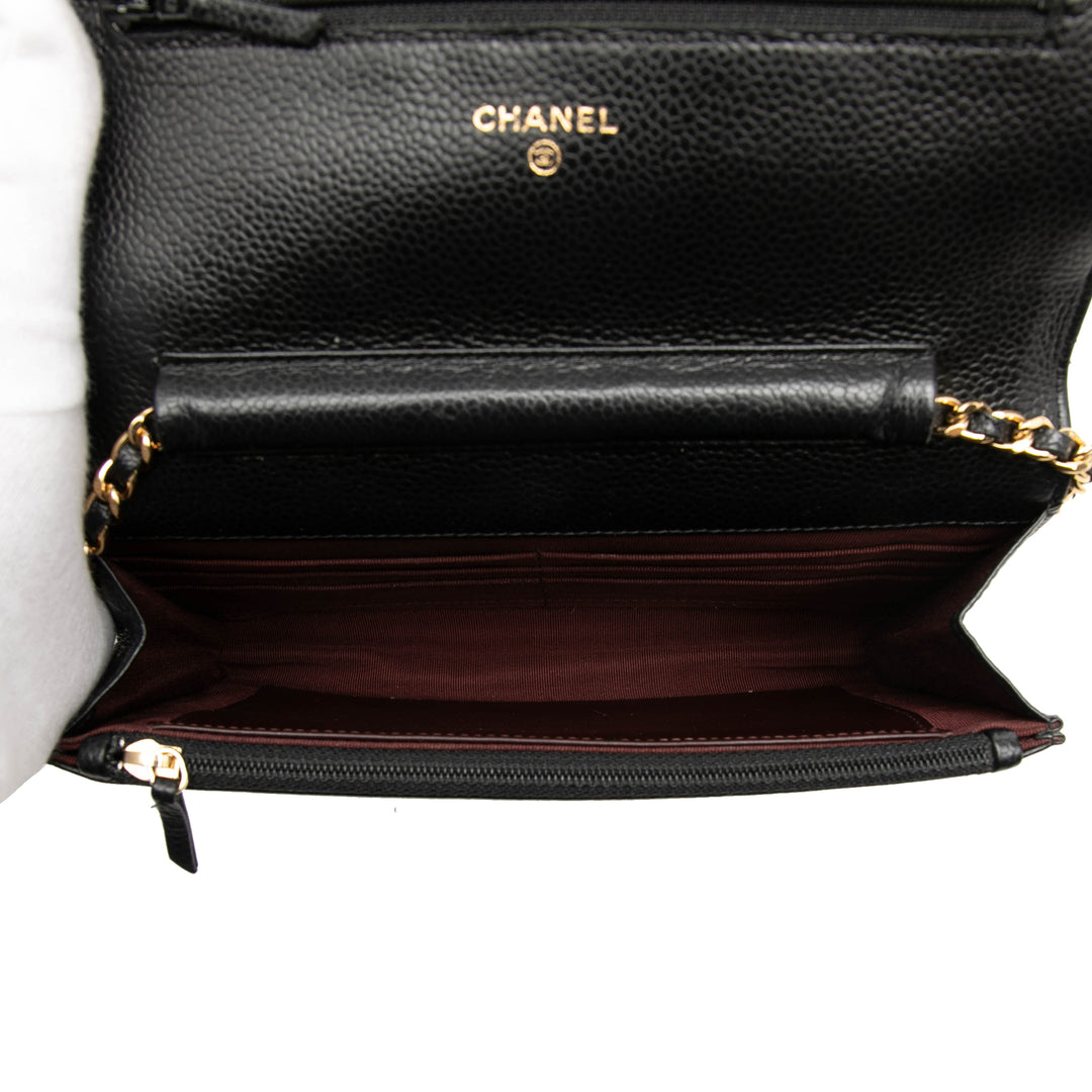 Chanel CC Matelassé Wallet on Chain Cuir caviar
