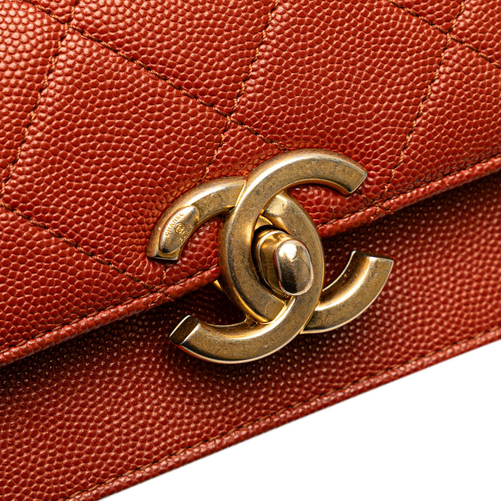 Chanel CC Matelassé Messenger Rabat simple Mini Cuir caviar