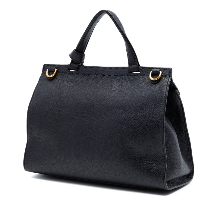 GG Marmont grainé sac à Petit Cuir de veau grainé Noir