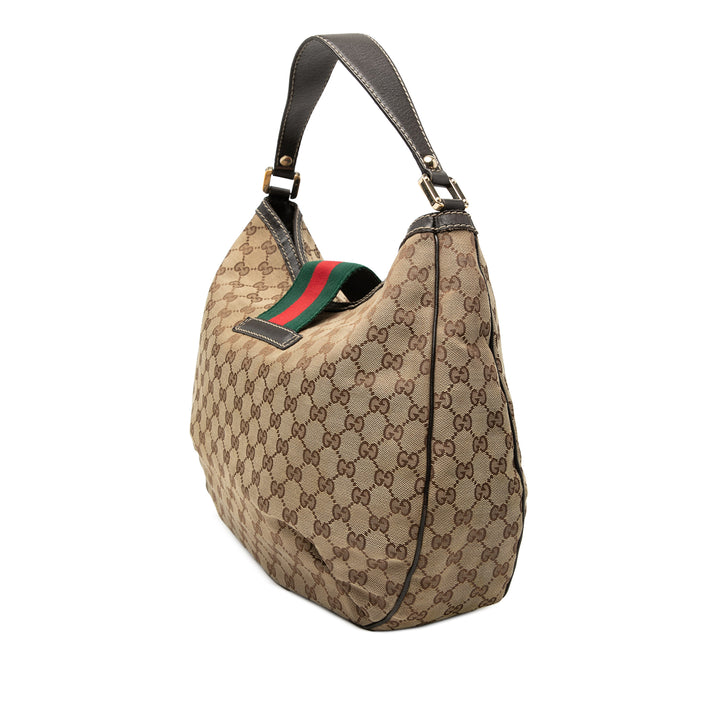 Gucci Large GG Toile Web New Ladies Hobo