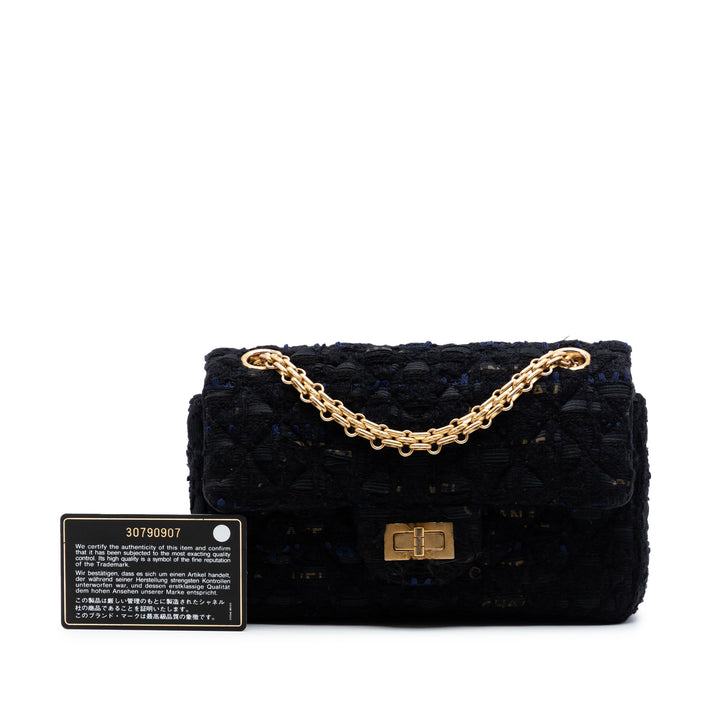 Chanel Matelassé Tweed Reissue 2.55 Simple rabat 224