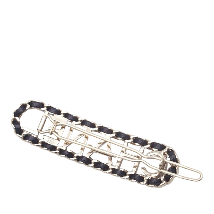 Chanel plaqué Allure Logo Hair Clip Cuir d'agneau