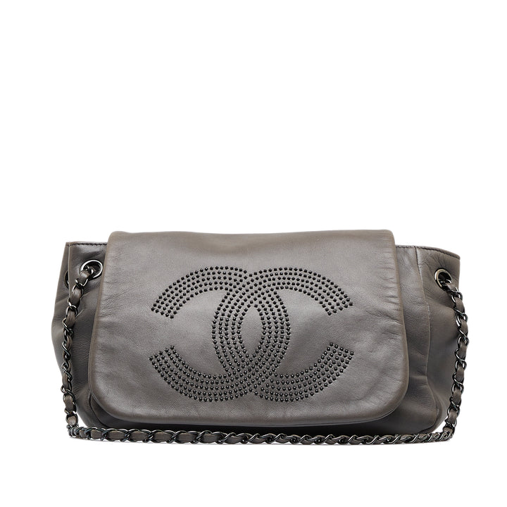 Accordion CC Flap Bag Gray - Gaby Paris