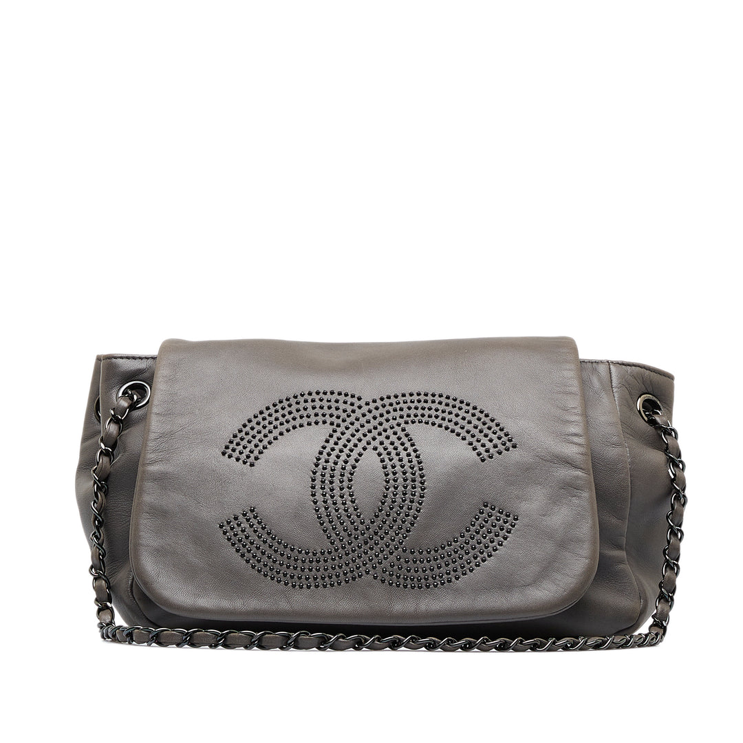 Accordion CC Flap Bag Gray - Gaby Paris