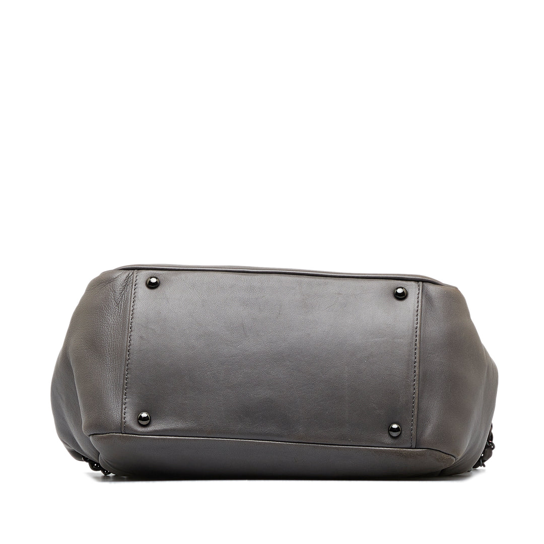 Accordion CC Flap Bag Gray - Gaby Paris